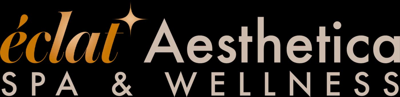 The horizontal éclat lockup: the wordmark and star on one line, followed by Aesthetica over SPA & WELLNESS.